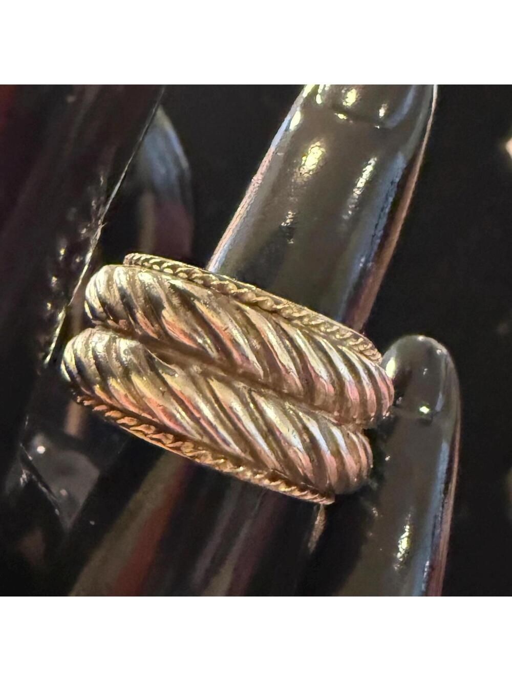 Vintage Sterling Silver Double Cigar Band Ring Size 6